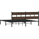  Okvir kreveta bez madraca s uzglavljem boja hrasta 200x200 cm | shoptok.hr