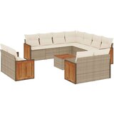  12-dijelni set vrtnih sofa od poliratana s jastucima bež | shoptok.hr