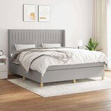  Box spring postelja z vzmetnico svetlo siva 160x200 cm žamet, (20900158) | Shoptok.si