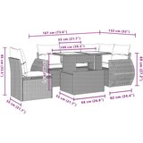 vidaXL 6-dijelni set vrtnih sofa od poliratana s jastucima smeđi | shoptok.hr