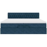  Otomanski okvir kreveta s madracima plavi 200x200cm baršunasti | shoptok.hr
