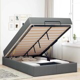 Konstrukcija postelje z vzmetnico Temno siva 120 x 190 cm blago | Shoptok.si