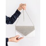 Shelvt Silver small clutch bag decorated with crystals | Shoptok.si