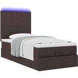  Otomanski okvir kreveta s madraca tamnosmeđi 90x200cm tkanine | shoptok.hr