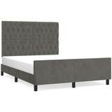  Posteljni okvir z vzglavjem temno siv 140x190 cm žamet, (20795086) | Shoptok.si