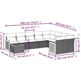  10-dijelni set vrtnih sofa s jastucima crni od poliratana | shoptok.hr