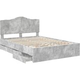  Krevetna konstrukcija s ladicama Betonska siva 150 x 200 cm | shoptok.hr