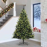 Umjetno savitljivo božićno drvce s 300 LED dioda Zelena 240 cm | shoptok.hr