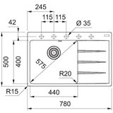 Franke 114.0637.517 Centro CNG 611-78 TL/7 pomivalno korito iz umetnega kamna | Shoptok.si