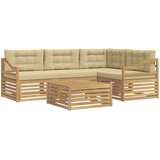 vidaXL Zunanja garnitura za sedenje 5 pcs Bela in bež Poliester, (5000281599) | Shoptok.si