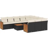  11-dijelni set vrtnih sofa od poliratana s jastucima crni | shoptok.hr