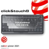 Prestigio Click&amp;Touch 2, wireless multimedia smart keyboard with touchpad embedded into keys, auto-switch between keyboard and touchpad modes, touch multimedia sliders, left and right physical "mouse" buttons, connects up to 4 devices via Bluetooth and Type-C, Clevetura App. KB layout: ENG, color: space grey | shoptok.hr