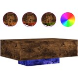 Maison Chic Klubska mizica - kavna mizica - Nizka mizica z LED lučmi dimljeni hrast 85x55x31 cm, (21751914) Cene