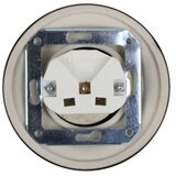  Elhard - Keramička retro kućna utičnica sa okvirom SCHUKO 230V crna Slike