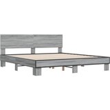 vidaXL Posteljni okvir siva sonoma 200x200 cm inž. les in kovina, (21152132) Cene
