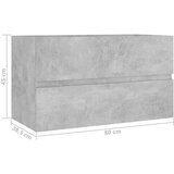 vidaXL ormarić za umivaonik siva boja betona 80 x 38,5 x 45 cm iverica | shoptok.hr