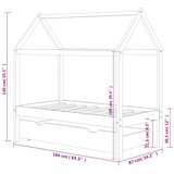  Okvir za dječji krevet s ladicom od masivne borovine 80x160 cm | shoptok.hr