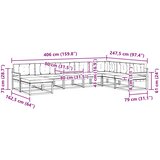  Set vanjskih sofa 8 kom. Prirodna i krem Smeđa 406 x 247,5 x 73 cm | shoptok.hr