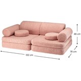 Wigiwama Ružičasti dječji kauč od bouclé tkanine 132 cm Settee – | shoptok.hr