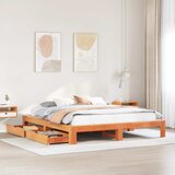 Maison Chic Posteljni okvir - Dvoposteljna postelja - Zakonska postelja brez vzmetnice vošč. rjav 180x200 cm borovina-J4534, (21766208) | Shoptok.si