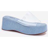 Boto Women's Slippers With Transparent Strap On Wedge Jeans Meltiana | shoptok.hr