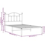  Metalni okvir za krevet s uzglavljem crni 100x190 cm | shoptok.hr