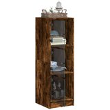 vidaXL Visoka omara s steklenimi vrati dimljeni hrast 35x37x109 cm, (21025730) | Shoptok.si