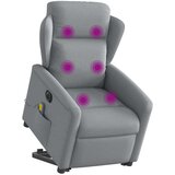 vidaXL Električni masažni naslonjač na podizanje tkanina svjetlosivi | shoptok.hr