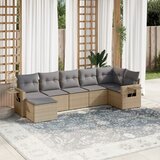 Maison Chic Seti vrtnega pohištva - Vrtna garnitura - Vrtni pohištvo set 7-delna z blazinami bež poli ratan, (21807043) | Shoptok.si