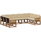 vidaXL Zunanja garnitura za sedenje z blazino 9 pcs Naravna in bež, (5000279653) | Shoptok.si