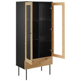 Livetastic VITRINA, furnirano hrast črna, barve hrasta | Shoptok.si