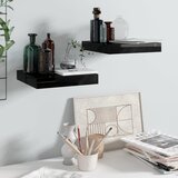 vidaXL Plutajuće zidne police 2 kom sjajne crne 23 x 23,5 x 3,8 cm MDF Cijene