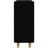  Komoda crna 60 x 30 x 70 cm masivna borovina i prirodni ratan | Eponuda.com