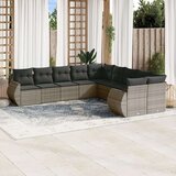vidaXL 11-dijelni set vrtnih sofa od poliratana s jastucima sivi | shoptok.hr