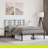 Metalni okvir za krevet s uzglavljem crni 120x190 cm | shoptok.hr