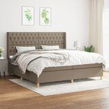 The Living Store Box spring postelja z vzmetnico taupe 200x200 cm blago - Box Spring Postelja, (21438451) | Shoptok.si