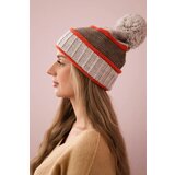 Kesi Women's Cap Kinga K297 Beige + Mocca + Red | shoptok.hr