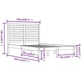  Za krevet od masivnog drva crni 140 x 190 cm | shoptok.hr