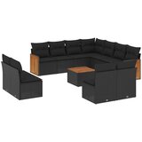 12-dijelni set vrtnih sofa od poliratana s jastucima crni | shoptok.hr