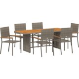  7-delni vrtnarski jedilni set, sivo poli ratan | Shoptok.si