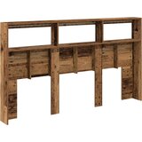 Ormarić za uzglavlje s LED svjetlima staro drvo 180x17x102 cm | shoptok.hr