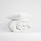 Linen Tales Bela posteljnina za zakonsko posteljo/podaljšana iz mešanice lana 230x220 cm – Cene