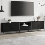 vidaXL TV omarica s predalom črna 200x25x44 cm inženirski les, (20977968) | Shoptok.si