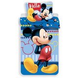 Jerry Fabrics Enojna bombažna otroška posteljnina 140x200 cm Mickey "Hello" – Cene