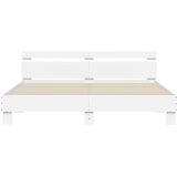  Okvir kreveta s uzglavljem i LED svjetlima bijeli 200 x 200 cm | shoptok.hr