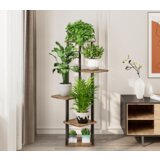 Kondela Kovinsko stojalo za rože, črna/rustikalni les, ADITE | Shoptok.si