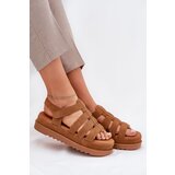 Boto Women Sandals On Platform Eco Suede Camel Filisenia | Shoptok.si