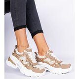 Gemre Brown women's sneakers decorated with glitter Sandoria | Shoptok.si