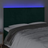  LED uzglavlje tamnozeleno 200x5x118/128 cm baršunasto | shoptok.hr