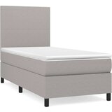  Box spring postelja z vzmetnico svetlo siva 80x200 cm blago, (20790697) | Shoptok.si